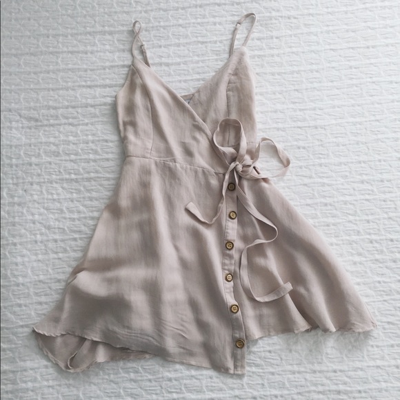Dresses & Skirts - Beige Wrap Dress